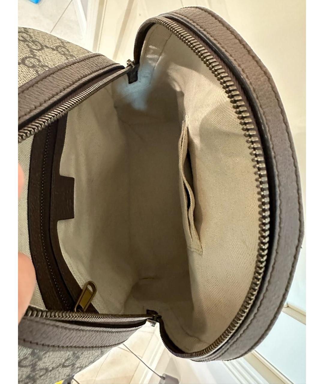 GUCCI Коричневый кожаный рюкзак, фото 6