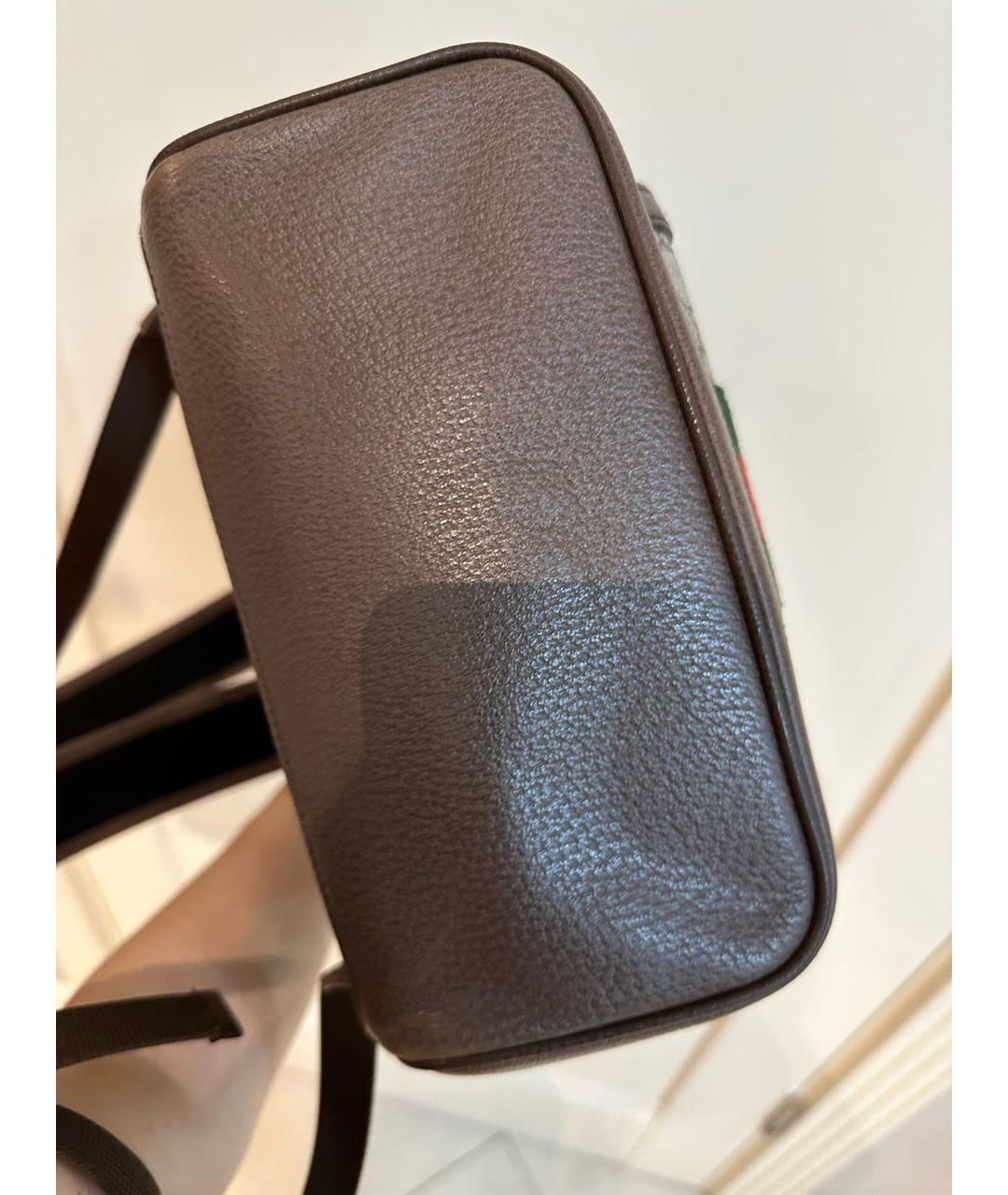 GUCCI Коричневый кожаный рюкзак, фото 5