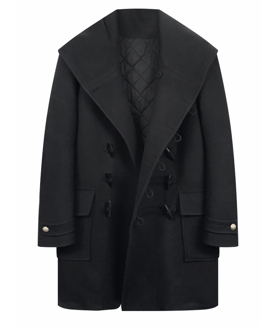 BALMAIN Черное пальто, фото 1