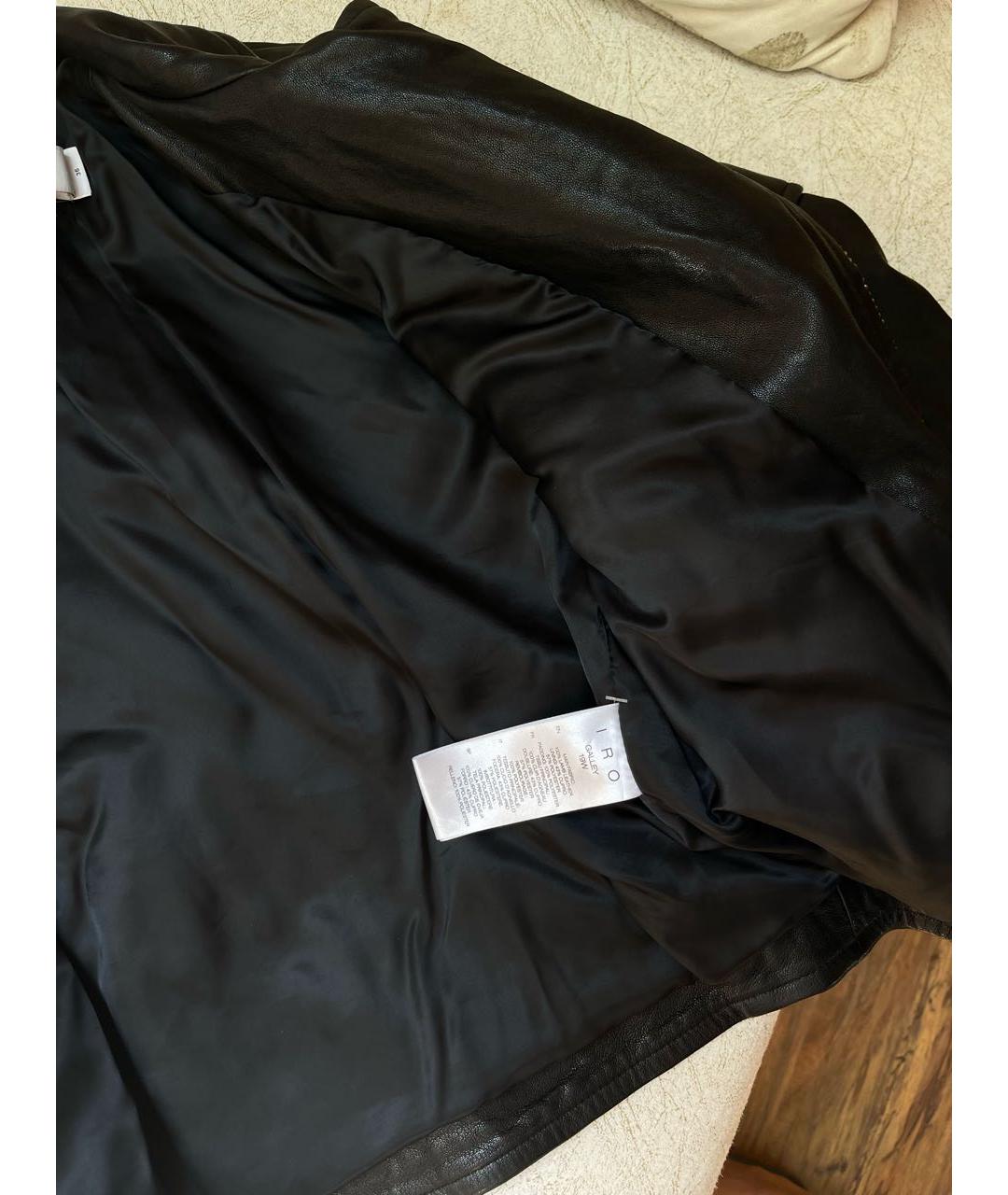IRO Черная кожаная куртка, фото 5