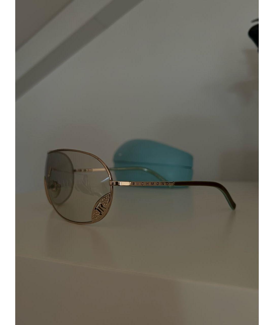 JOHN RICHMOND Бежевые металлические солнцезащитные очки, фото 2
