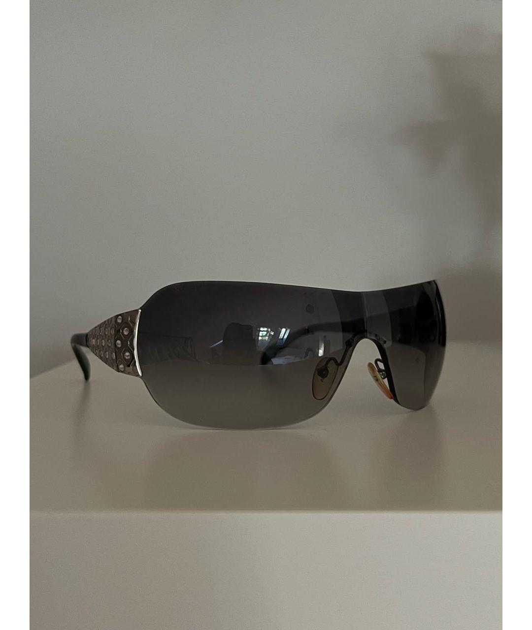 PRADA VINTAGE Черные металлические солнцезащитные очки, фото 6
