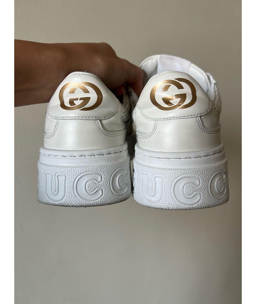 GUCCI Белые кожаные кеды, фото 2