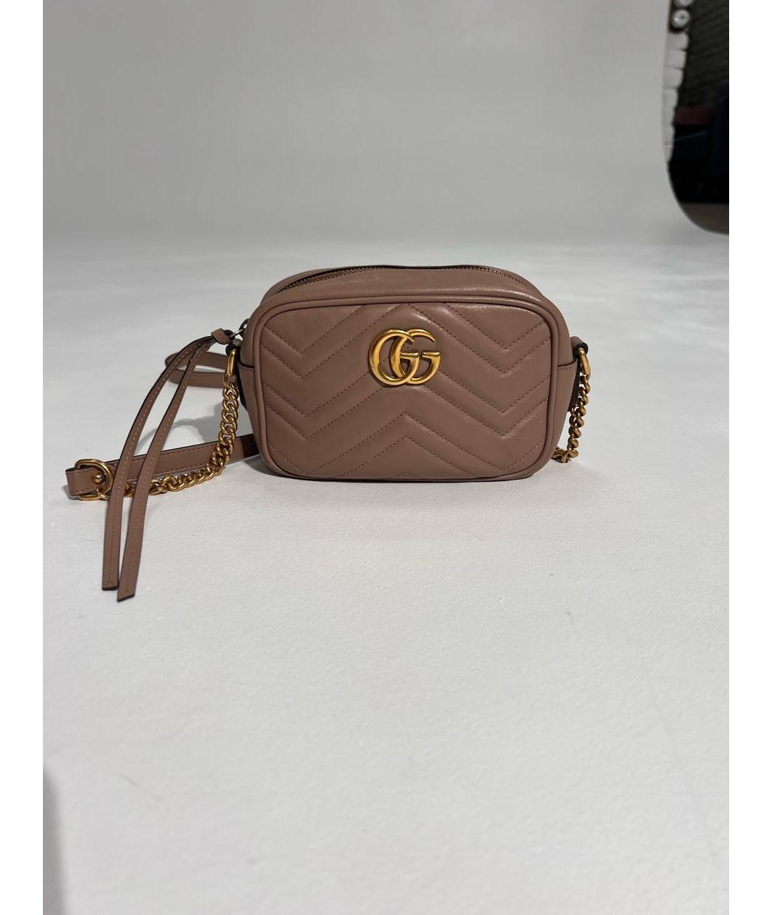 GUCCI Бежевая кожаная сумка через плечо, фото 7