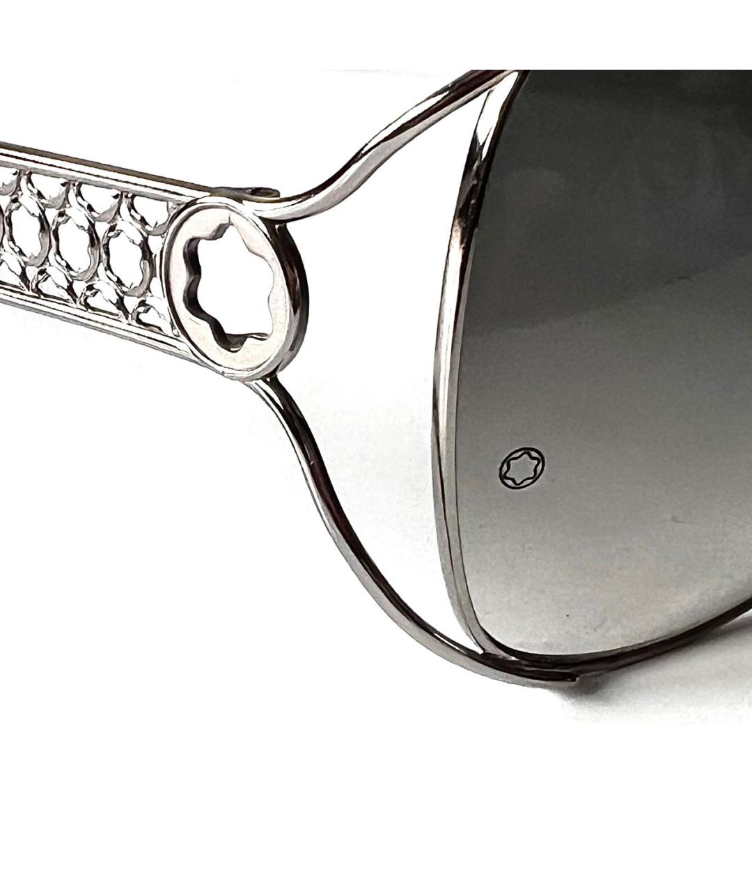 MONTBLANC Серебряные металлические солнцезащитные очки, фото 6