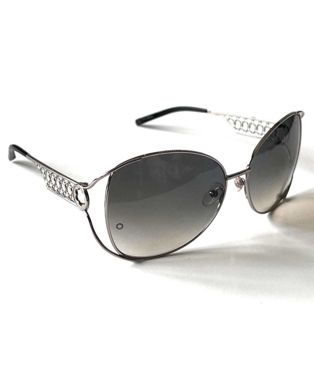 MONTBLANC Серебряные металлические солнцезащитные очки, фото 2
