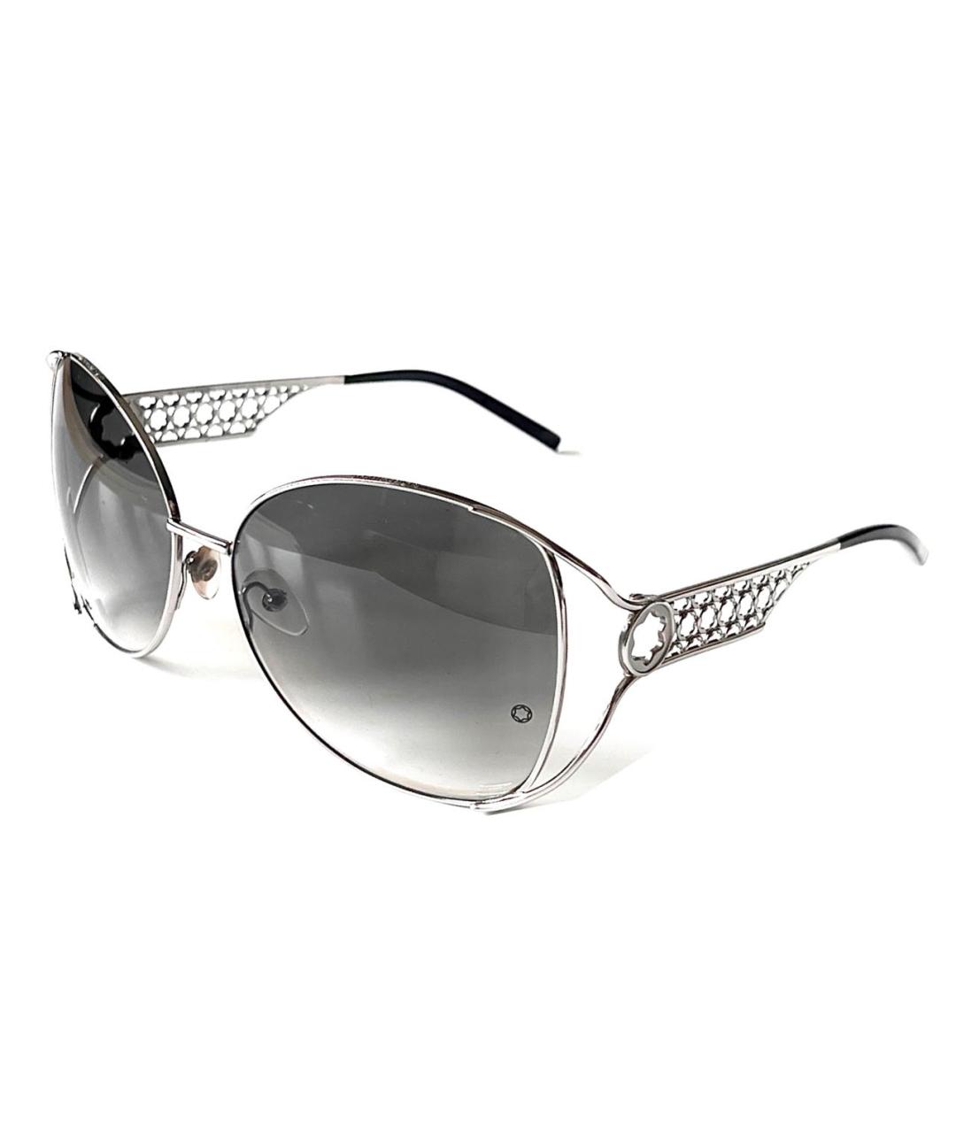 MONTBLANC Серебряные металлические солнцезащитные очки, фото 3