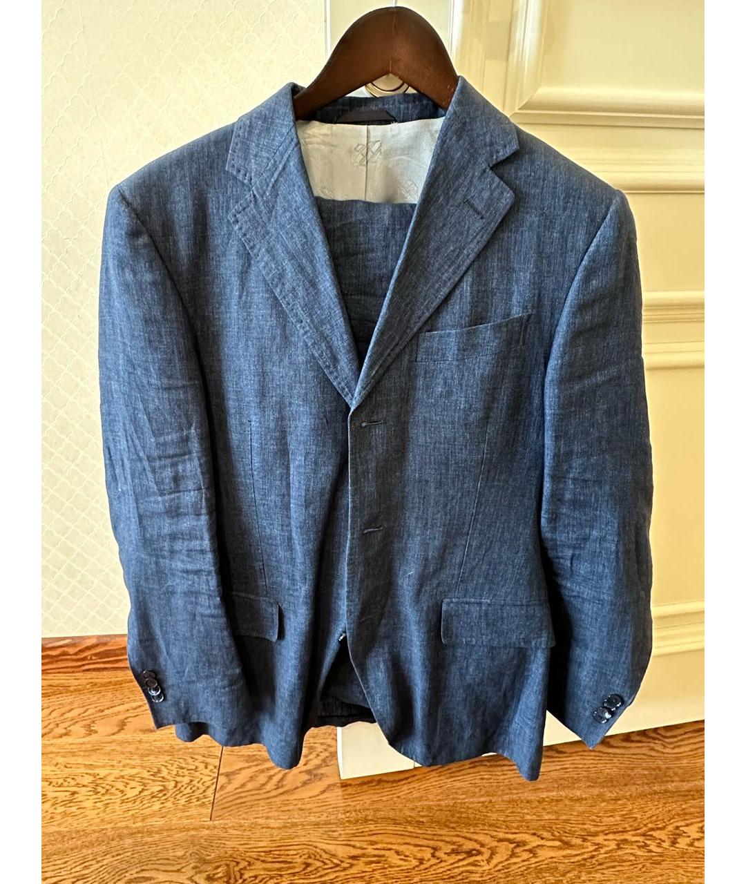 PATRICK HELLMANN Синий льняной пиджак, фото 4