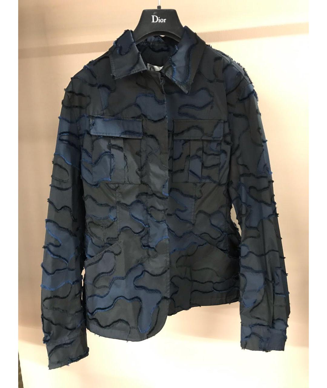 CHRISTIAN DIOR Темно-синий полиэстеровый жакет/пиджак, фото 2