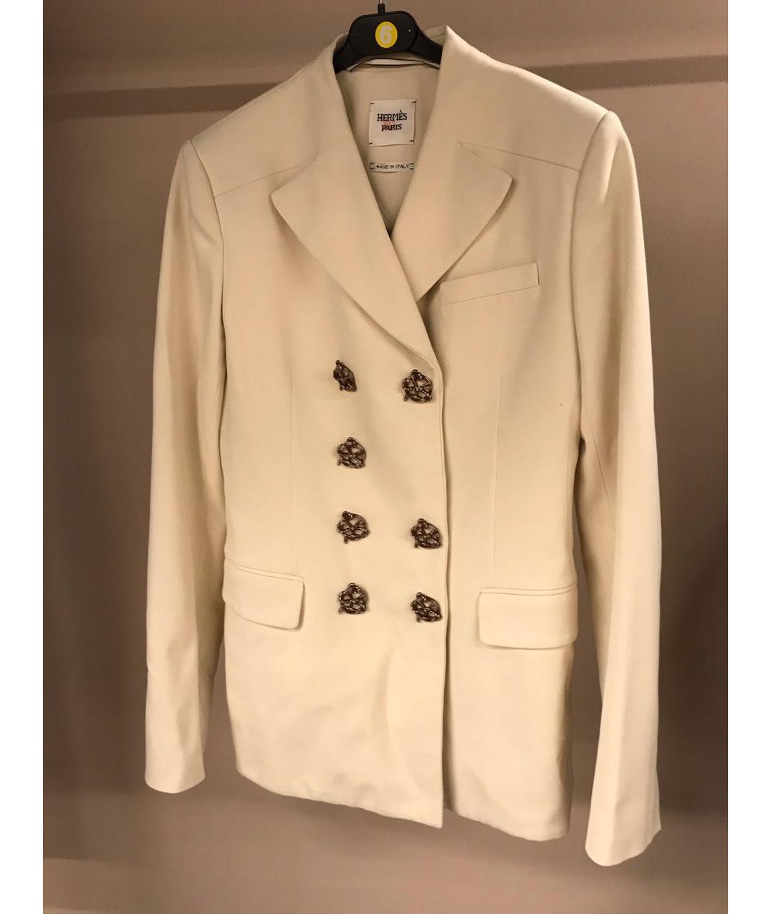 HERMES PRE-OWNED Белый вискозный жакет/пиджак, фото 6