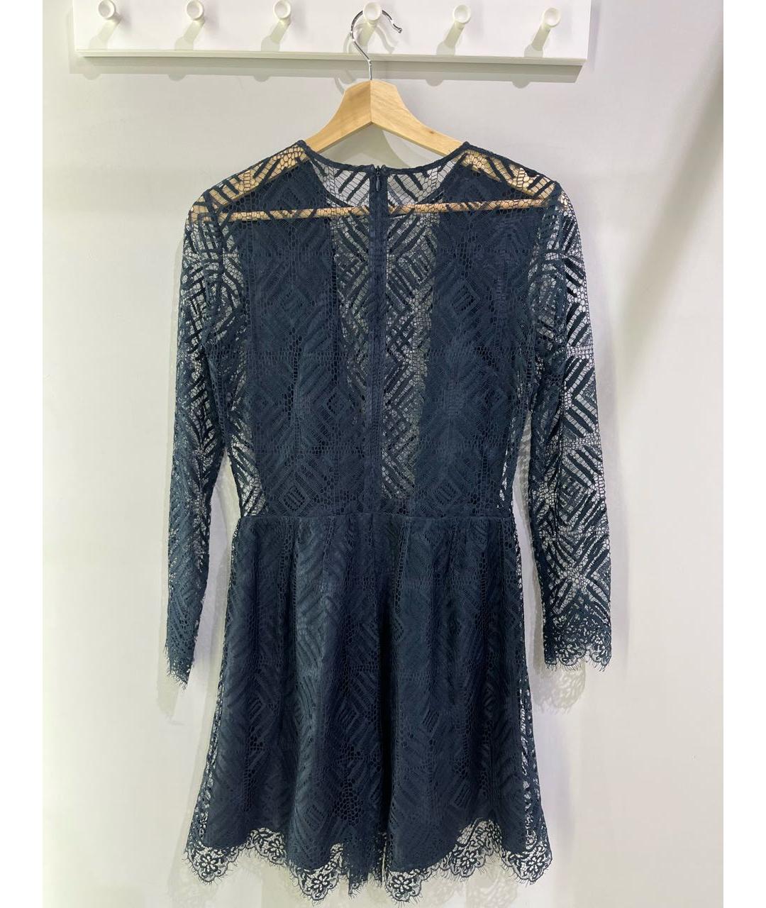 MICHELLE MASON Темно-синее хлопко-эластановое коктейльное платье, фото 3
