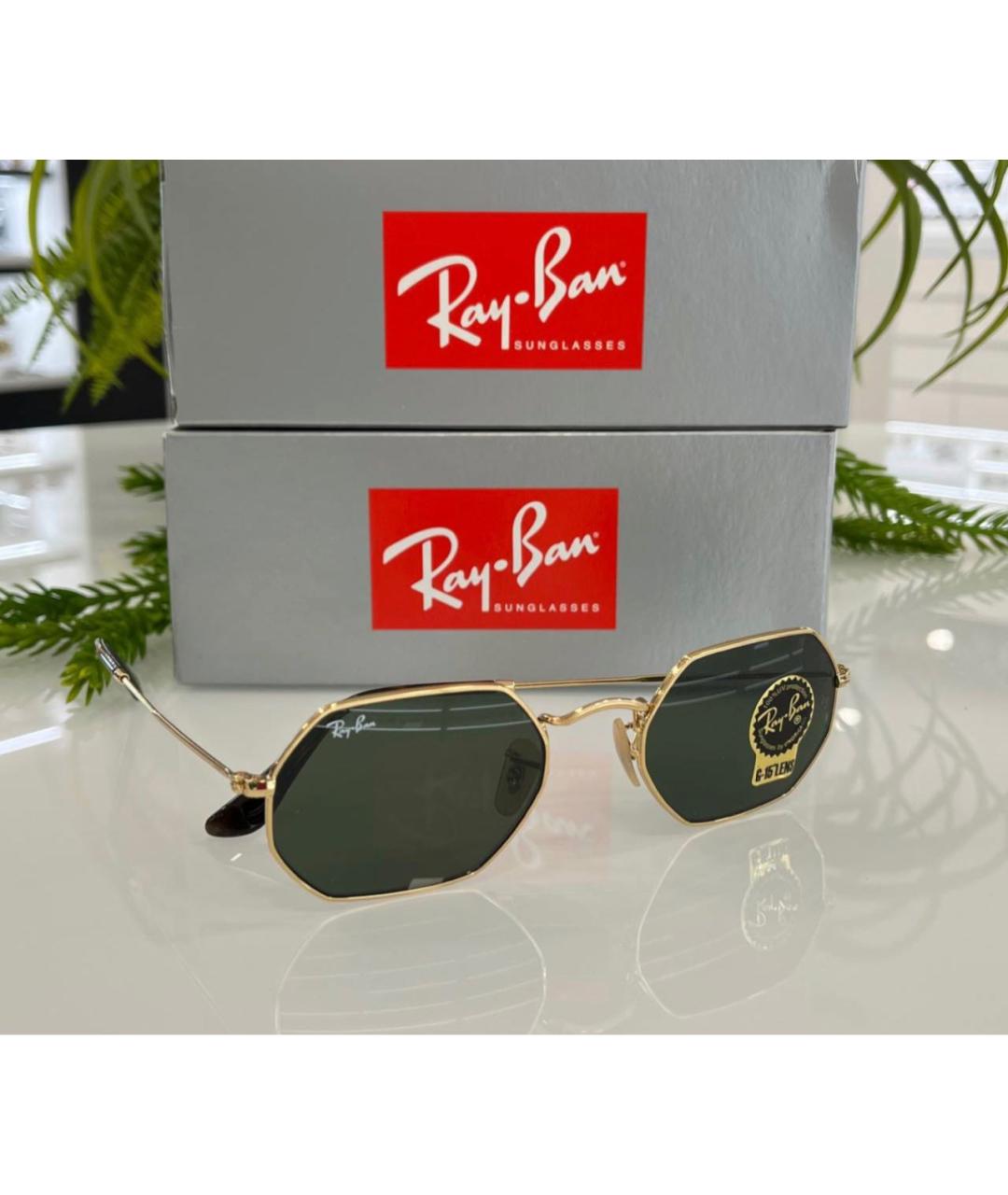 RAY BAN Черные металлические солнцезащитные очки, фото 4