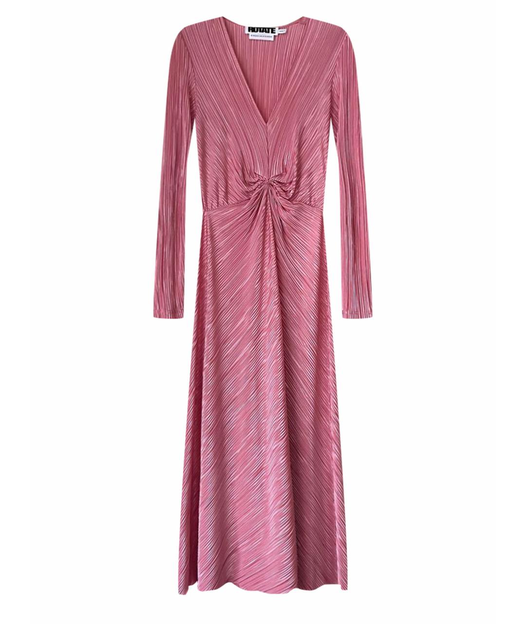 ROTATE Розовое полиэстеровое коктейльное платье, фото 1