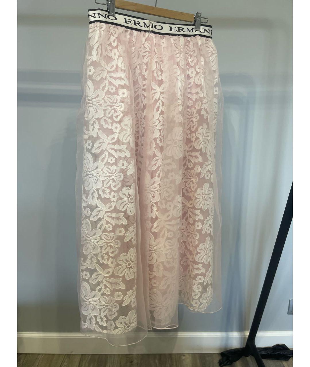 ERMANNO SCERVINO Розовая полиэстеровая юбка макси, фото 2