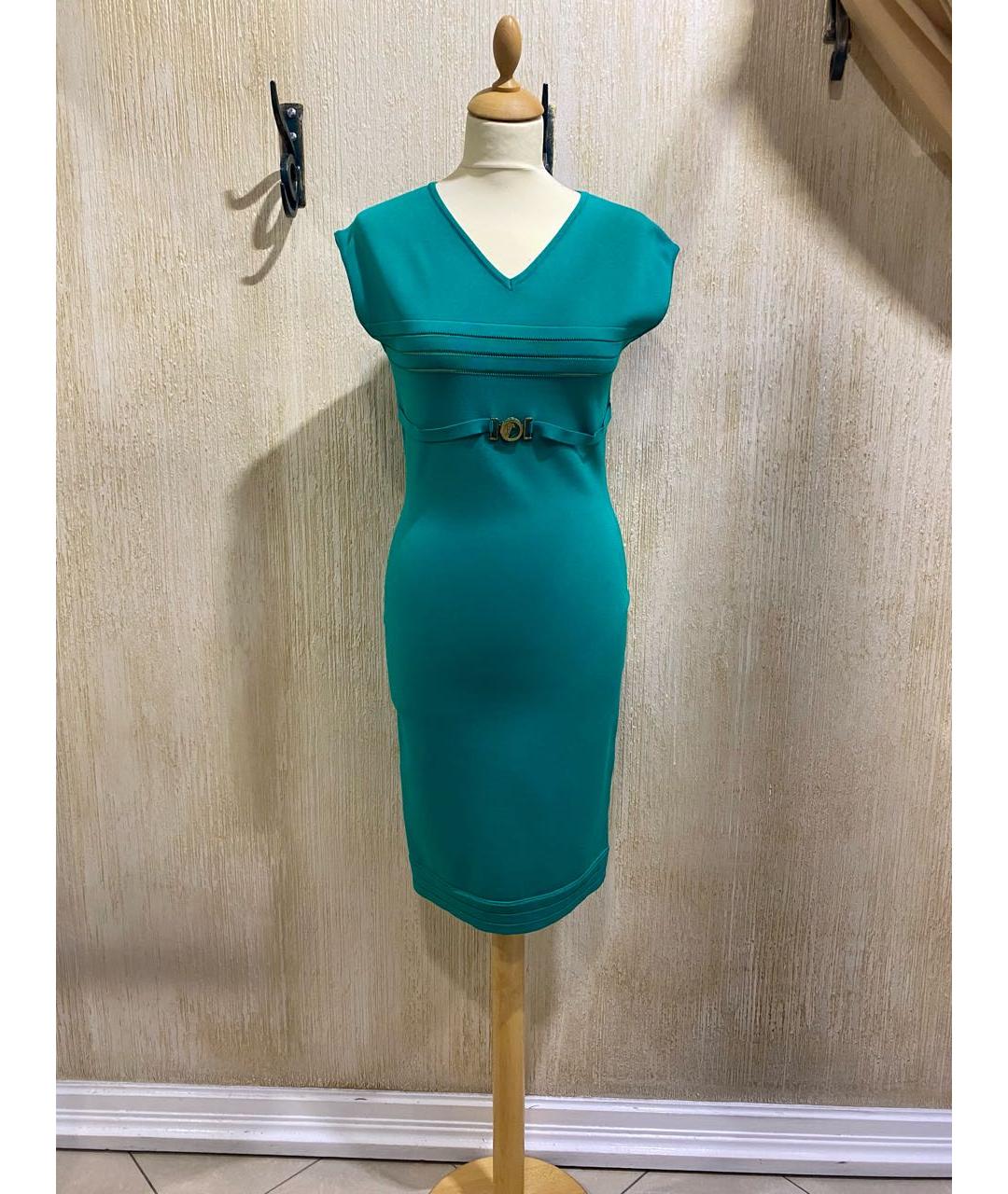 VERSACE COLLECTION Зеленые вискозное повседневное платье, фото 4