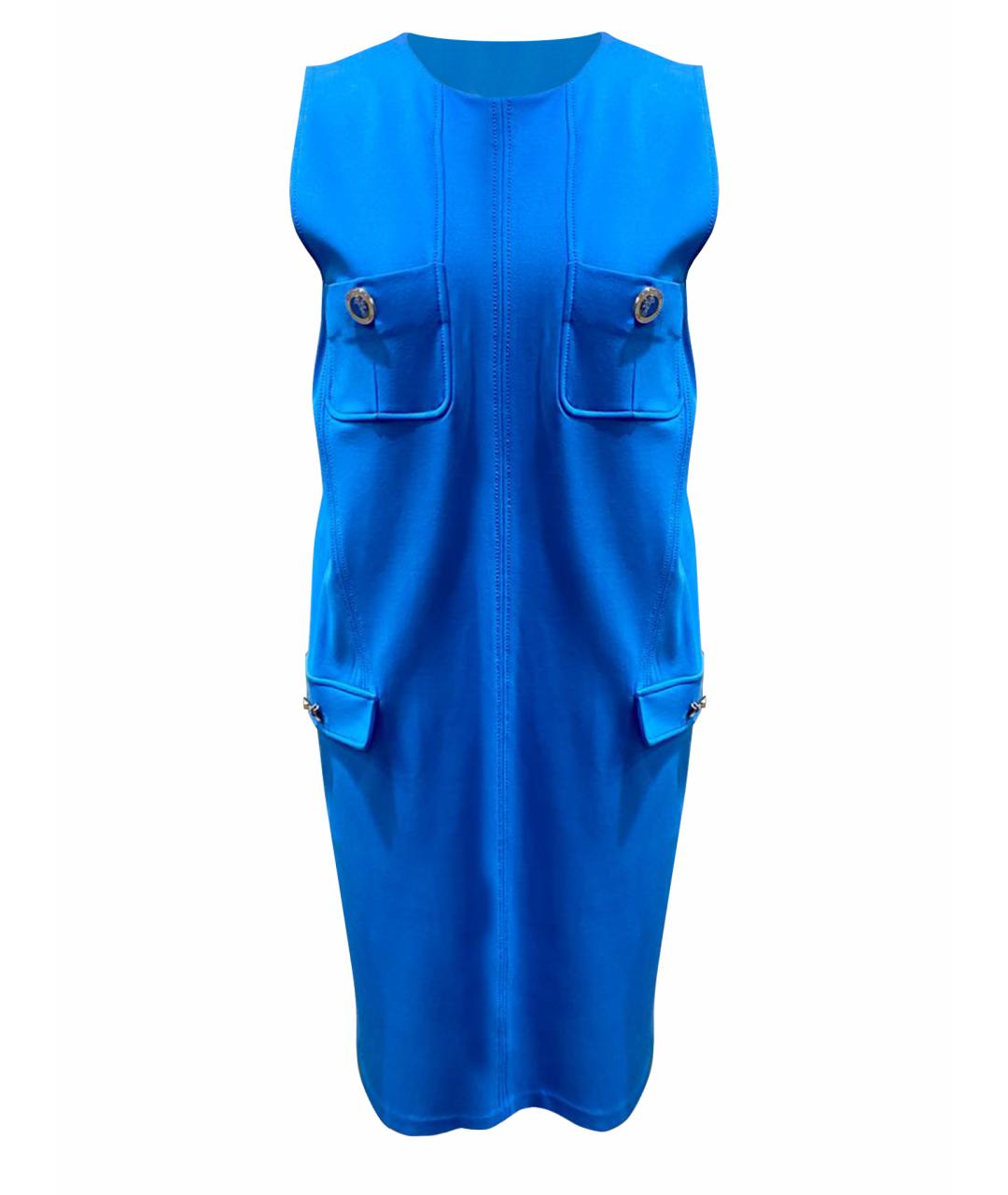 VERSACE COLLECTION Голубое вискозное повседневное платье, фото 1