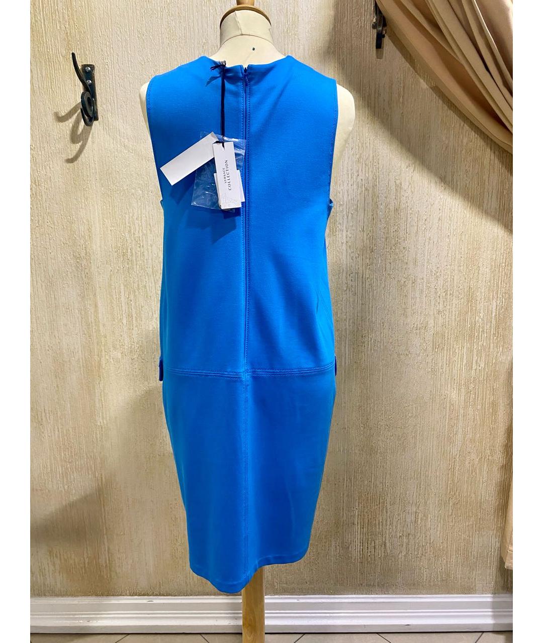 VERSACE COLLECTION Голубое вискозное повседневное платье, фото 2