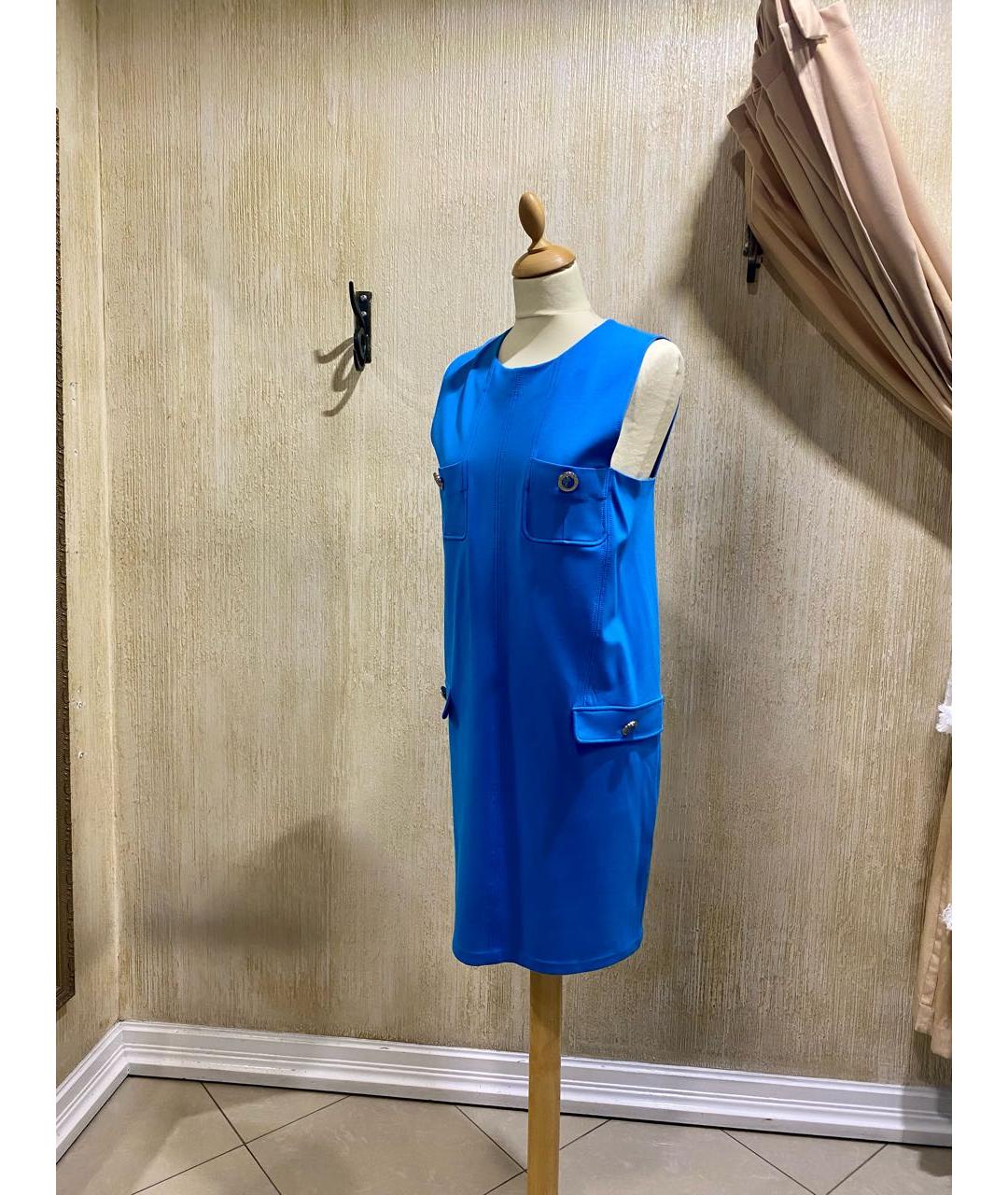 VERSACE COLLECTION Голубое вискозное повседневное платье, фото 3