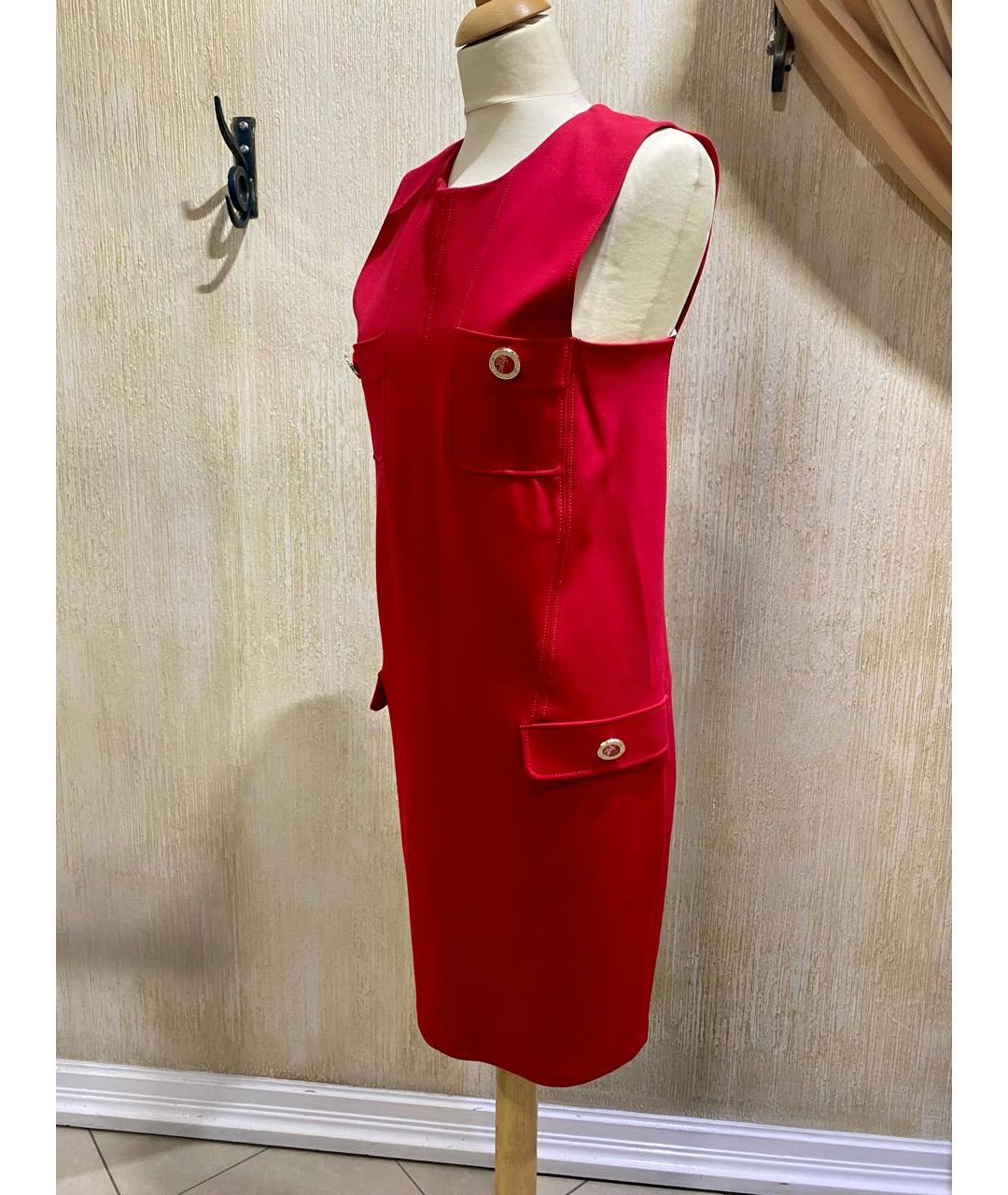 VERSACE COLLECTION Красное вискозное повседневное платье, фото 4