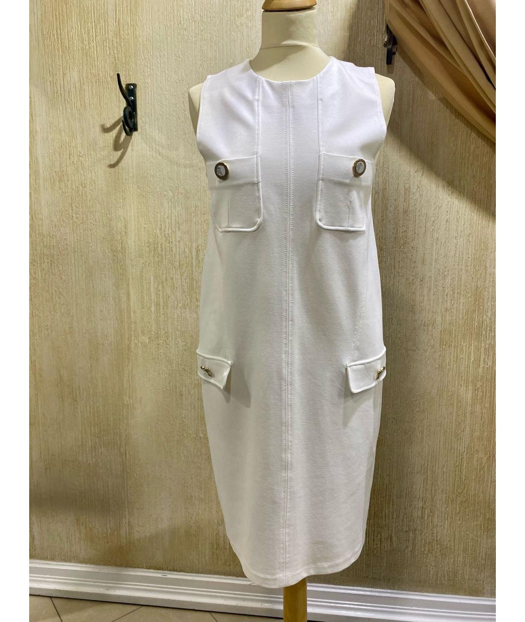 VERSACE COLLECTION Белое вискозное повседневное платье, фото 4