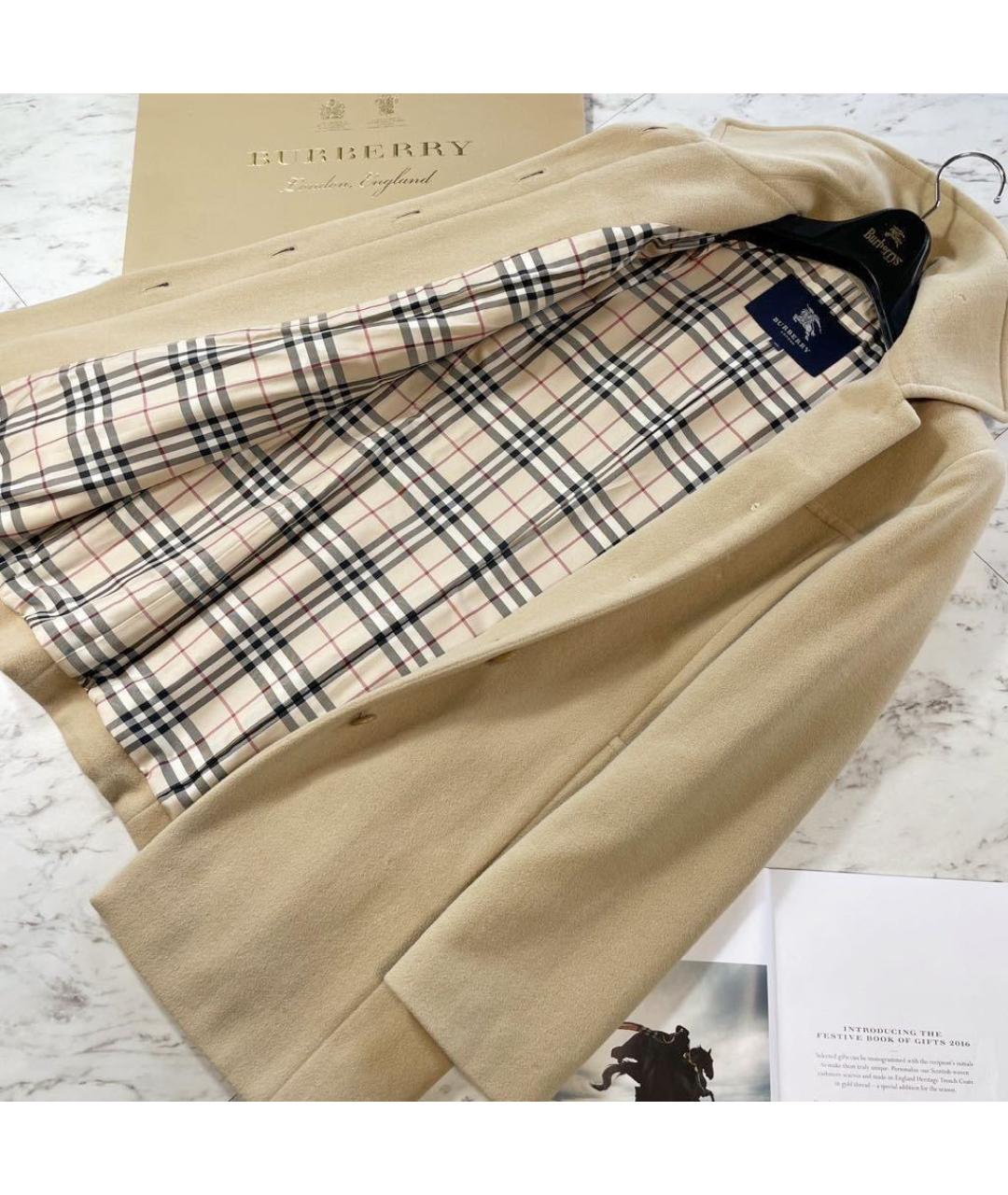 BURBERRY Бежевое шерстяное пальто, фото 3