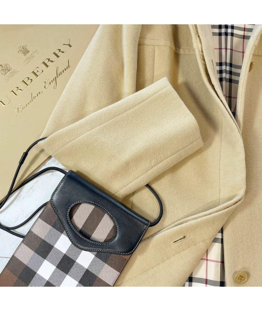 BURBERRY Бежевое шерстяное пальто, фото 5