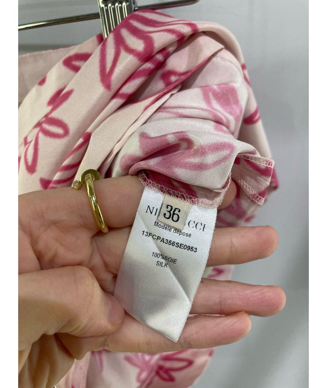 NINA RICCI Розовые шелковые шорты, фото 3