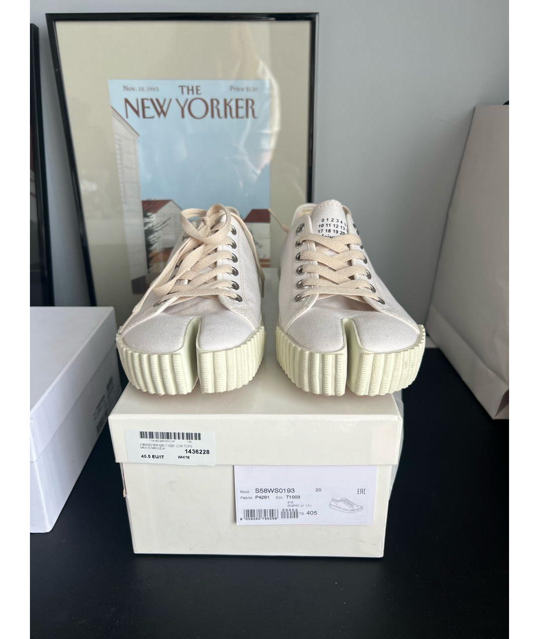 MM6 MAISON MARGIELA Белые текстильные кеды, фото 4