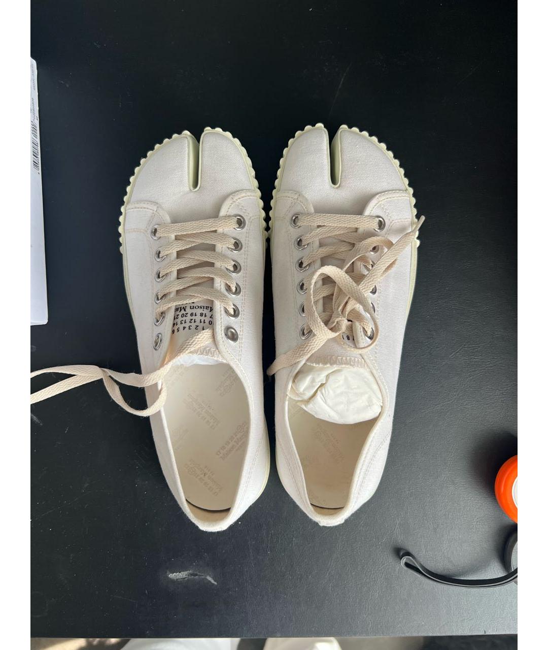 MM6 MAISON MARGIELA Белые текстильные кеды, фото 3