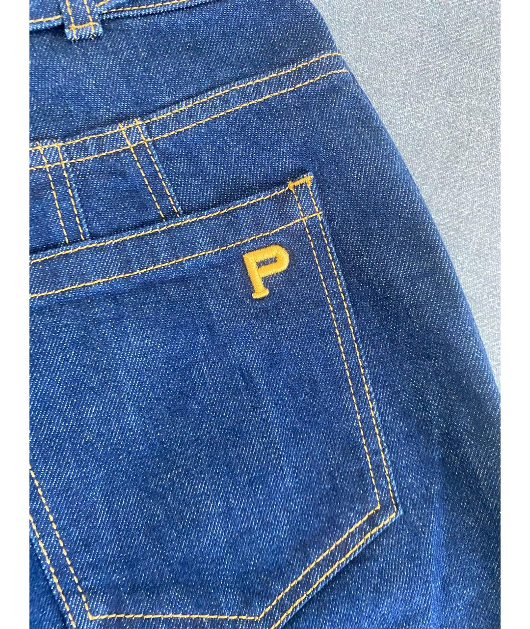 PHILOSOPHY DI LORENZO SERAFINI Синие хлопко-эластановые прямые джинсы, фото 5