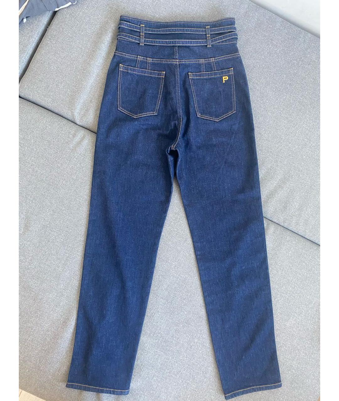 PHILOSOPHY DI LORENZO SERAFINI Синие хлопко-эластановые прямые джинсы, фото 3
