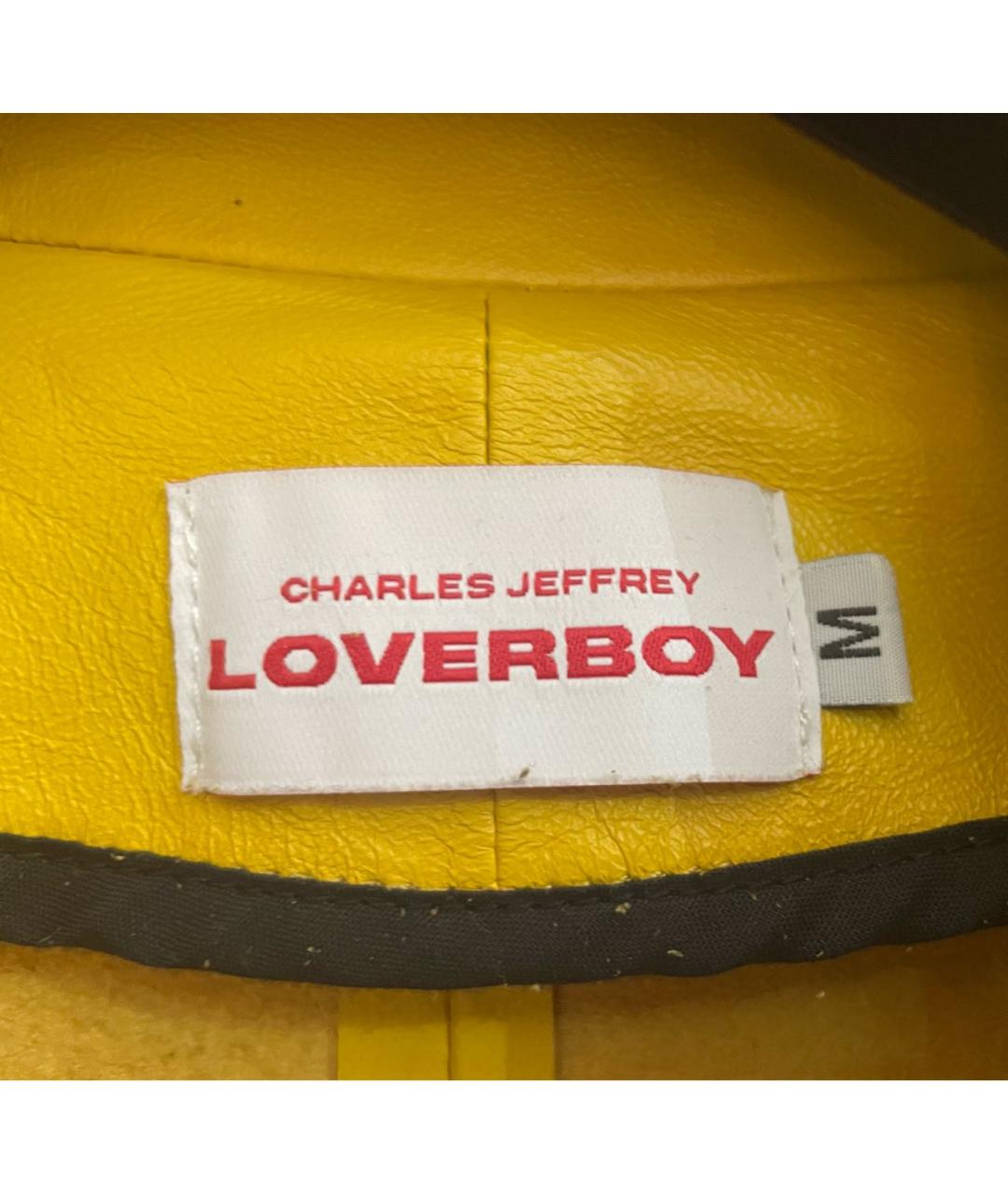 CHARLES JEFFREY LOVERBOY Желтый кожаный тренч / плащ, фото 3