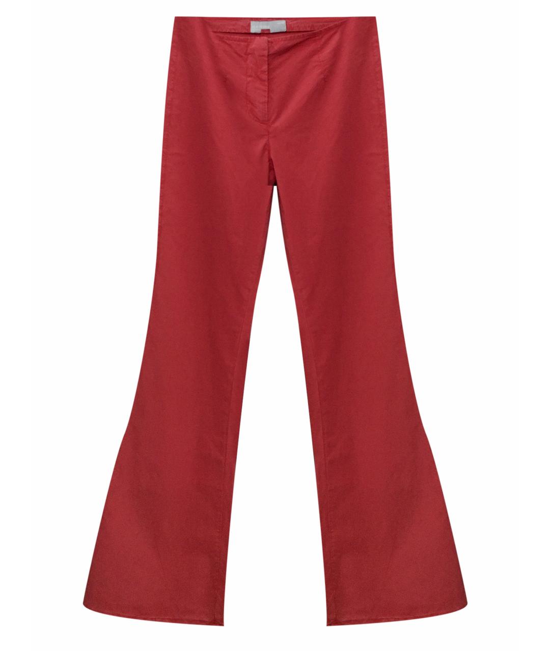 ICEBERG Красные хлопко-эластановые брюки широкие, фото 1