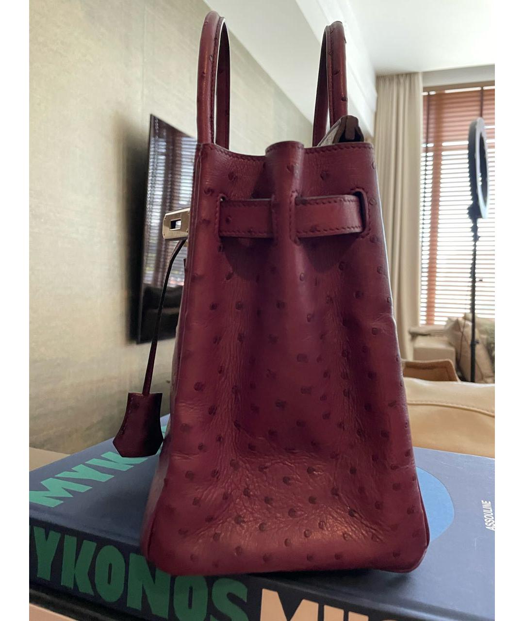 HERMES Фиолетовая сумка с короткими ручками из экзотической кожи, фото 3