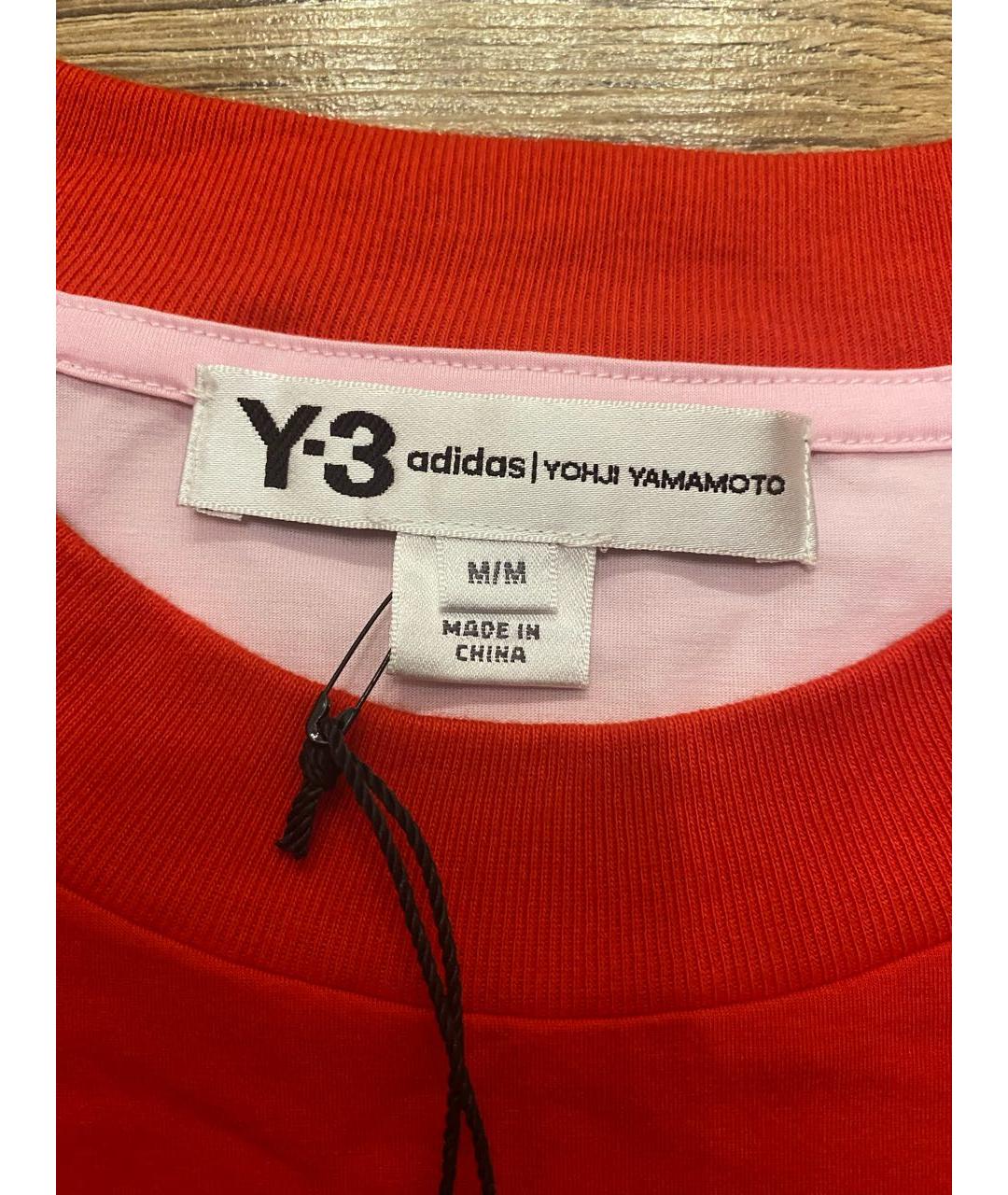 Y-3 Красная хлопковая футболка, фото 5