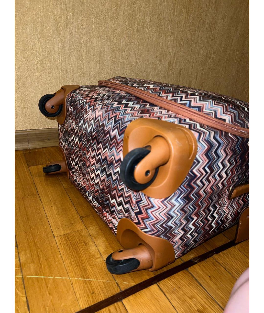 MISSONI Коричневый кожаный чемодан, фото 3