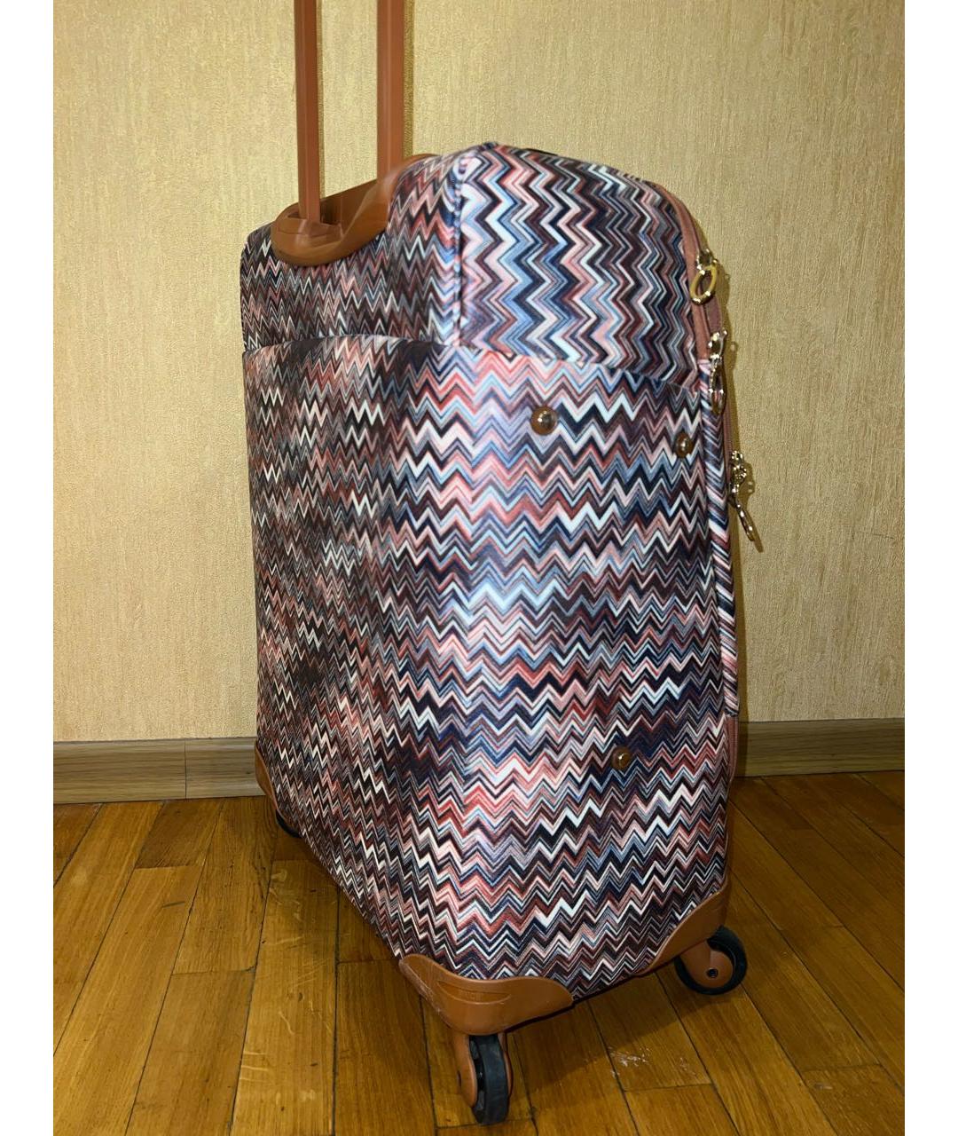 MISSONI Коричневый кожаный чемодан, фото 2