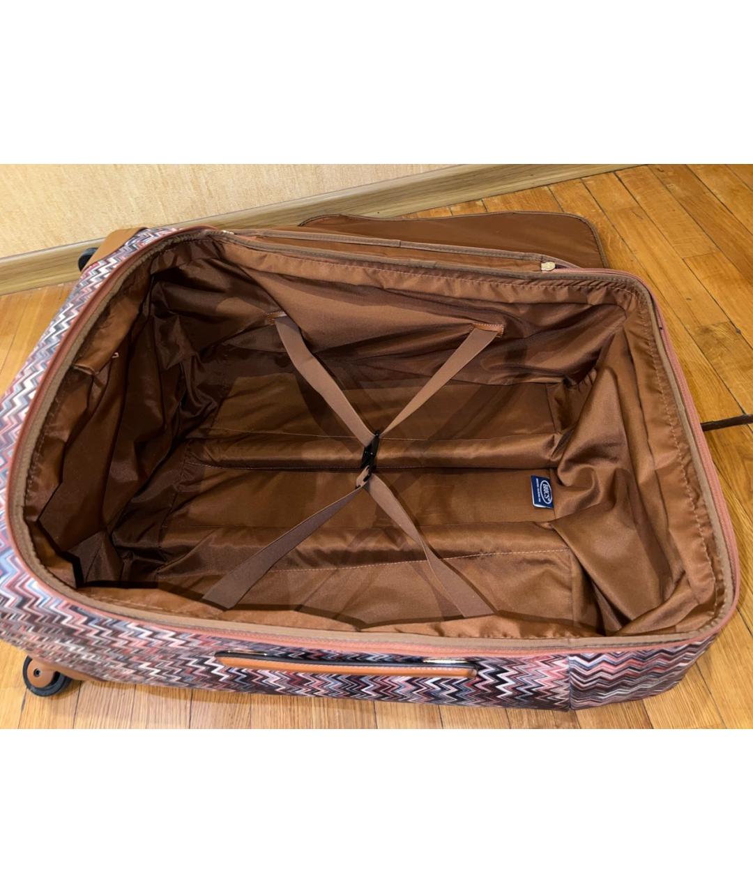 MISSONI Коричневый кожаный чемодан, фото 4