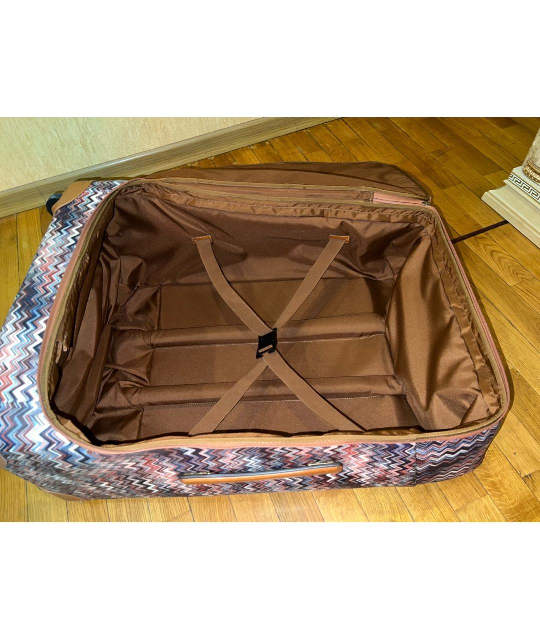 MISSONI Коричневый кожаный чемодан, фото 4