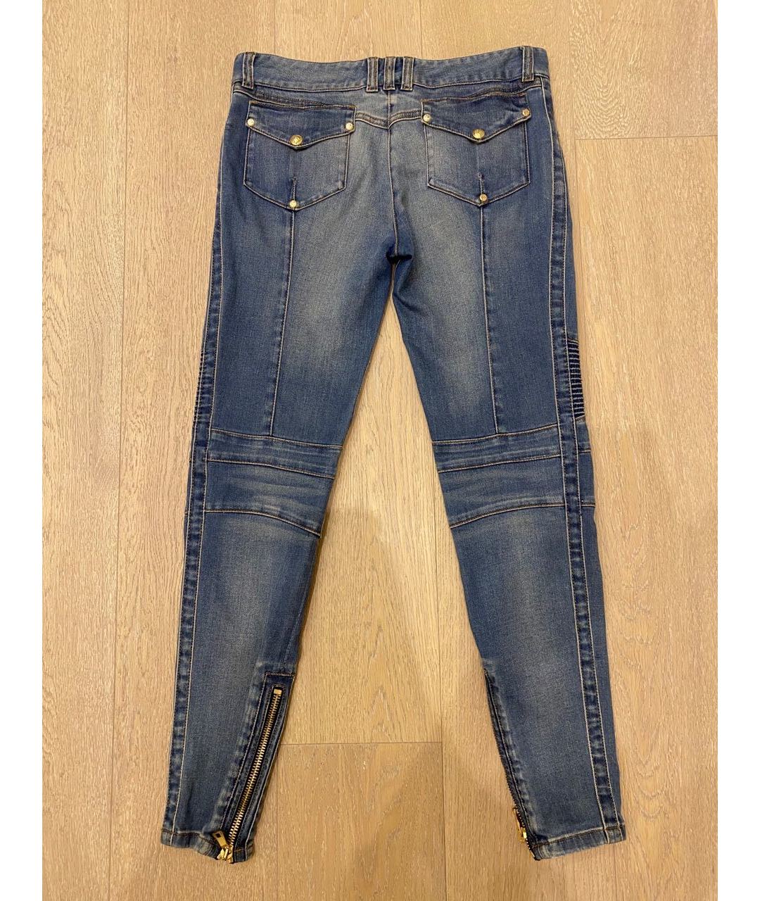 BALMAIN Синие хлопко-эластановые джинсы слим, фото 2