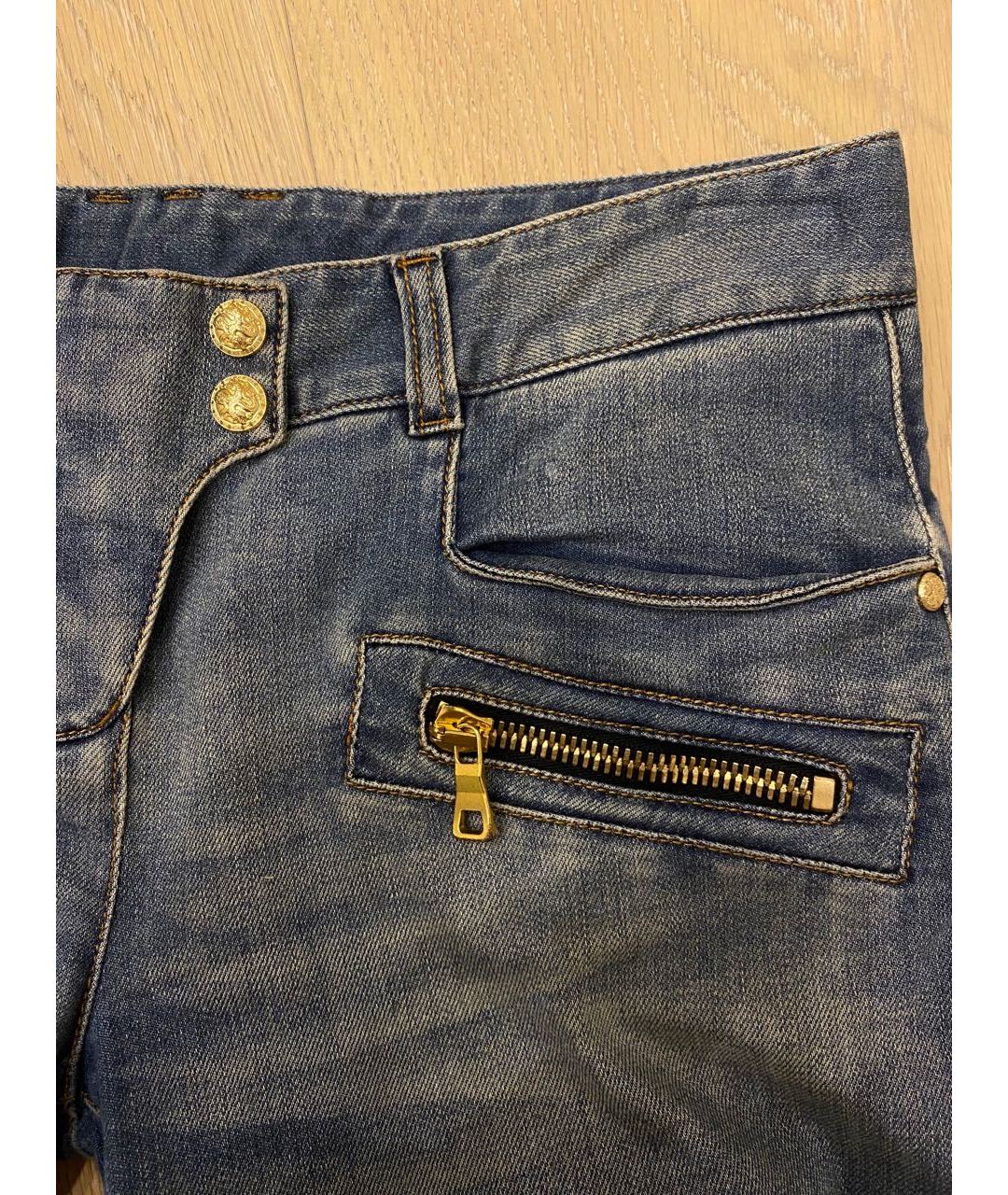 BALMAIN Синие хлопко-эластановые джинсы слим, фото 4