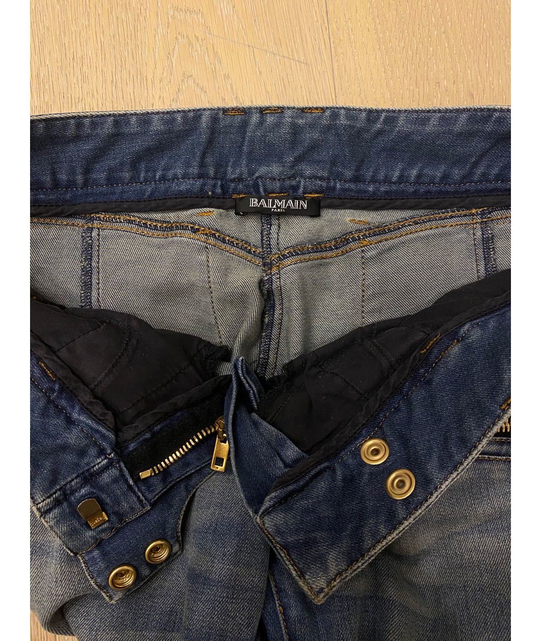 BALMAIN Синие хлопко-эластановые джинсы слим, фото 3