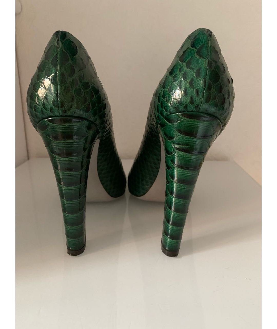SERGIO ROSSI Зеленые туфли из экзотической кожи, фото 5