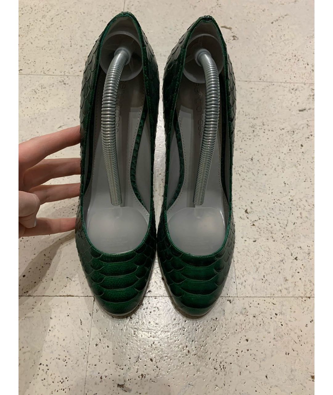 SERGIO ROSSI Зеленые туфли из экзотической кожи, фото 2