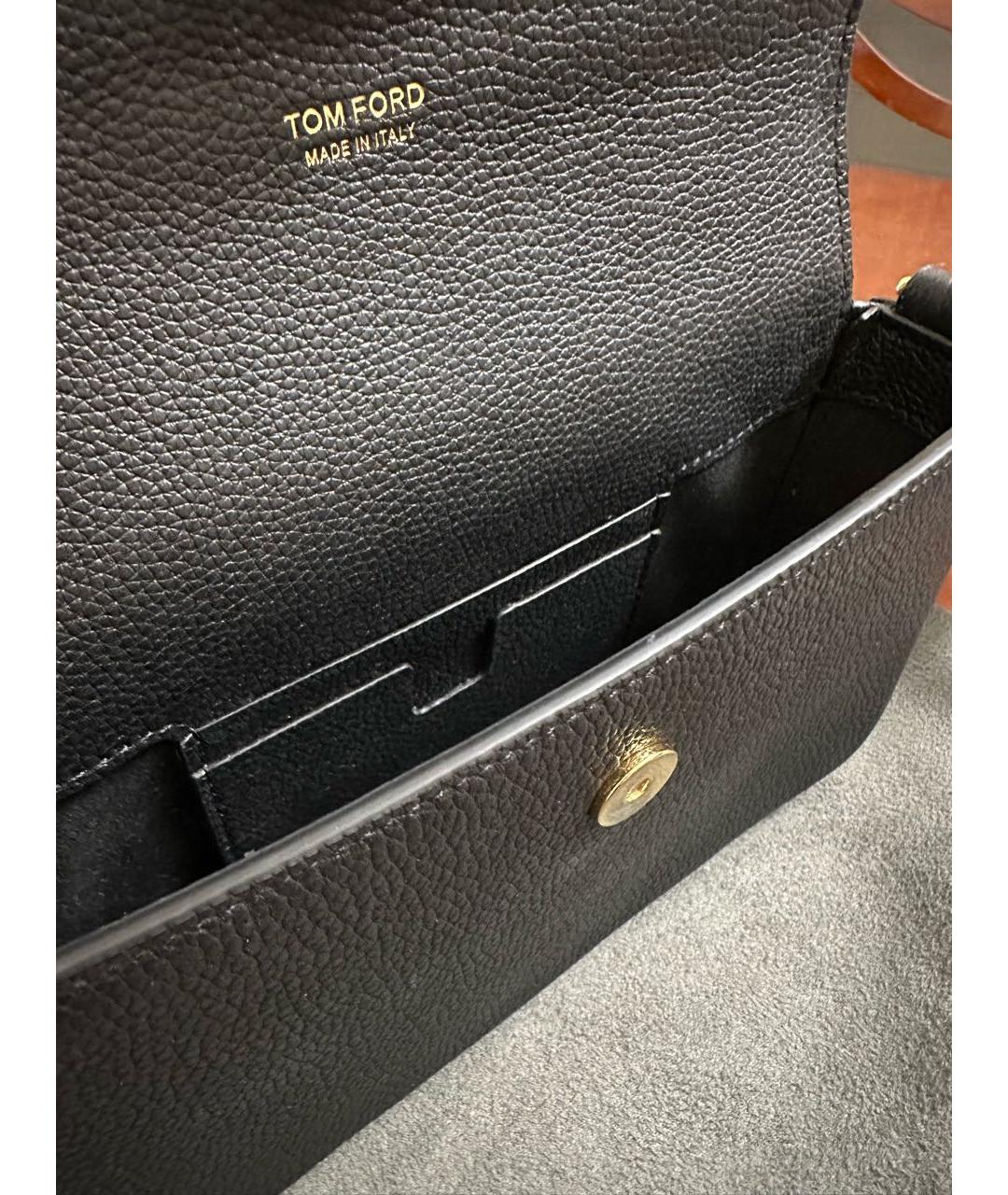 TOM FORD Черная кожаная сумка через плечо, фото 3
