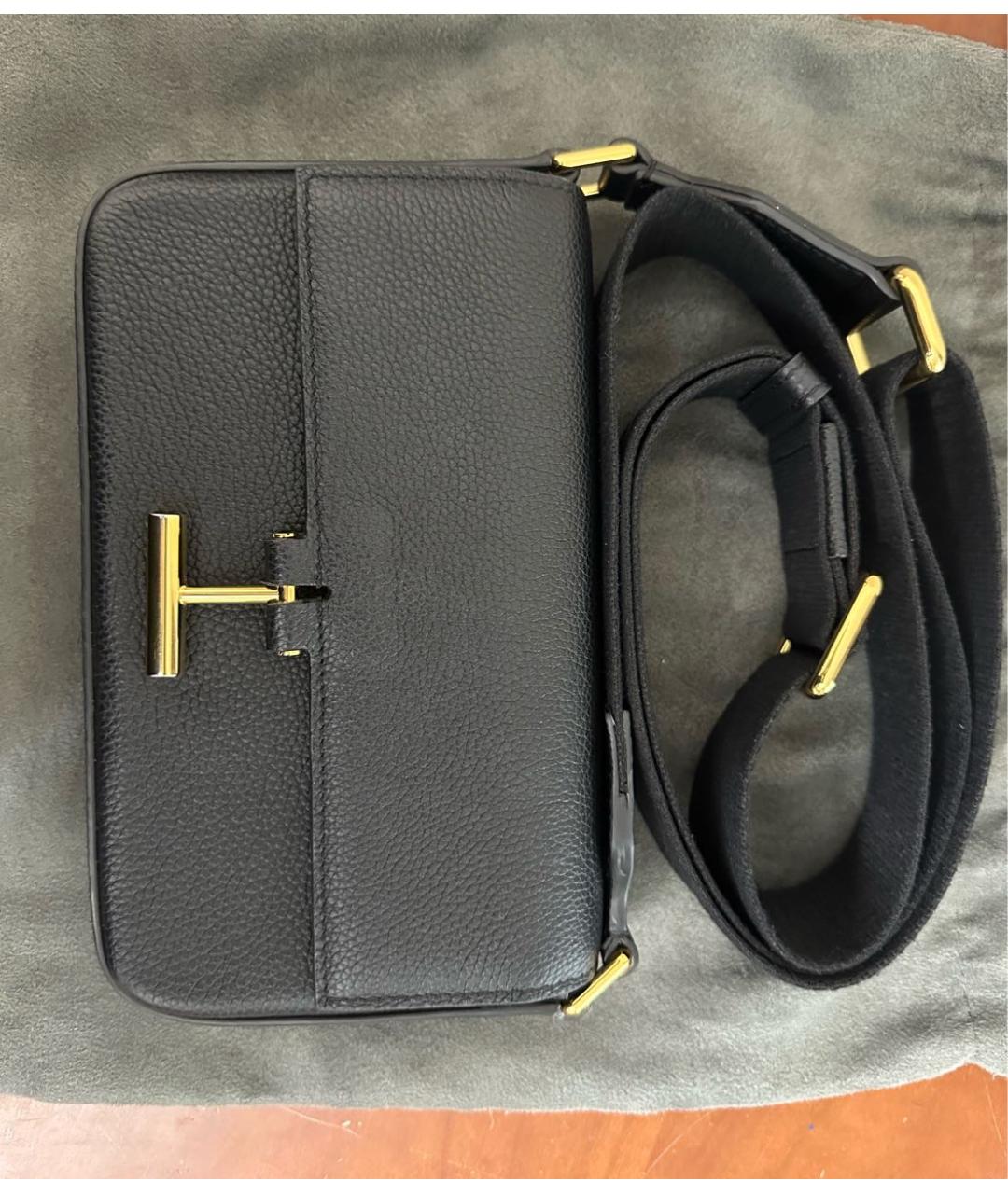 TOM FORD Черная кожаная сумка через плечо, фото 6