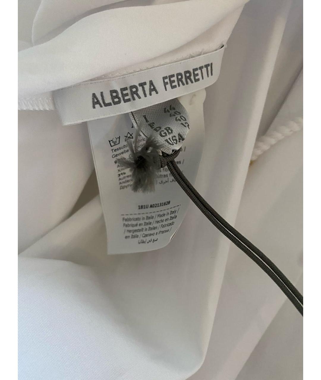 ALBERTA FERRETTI Белая хлопковая блузы, фото 5