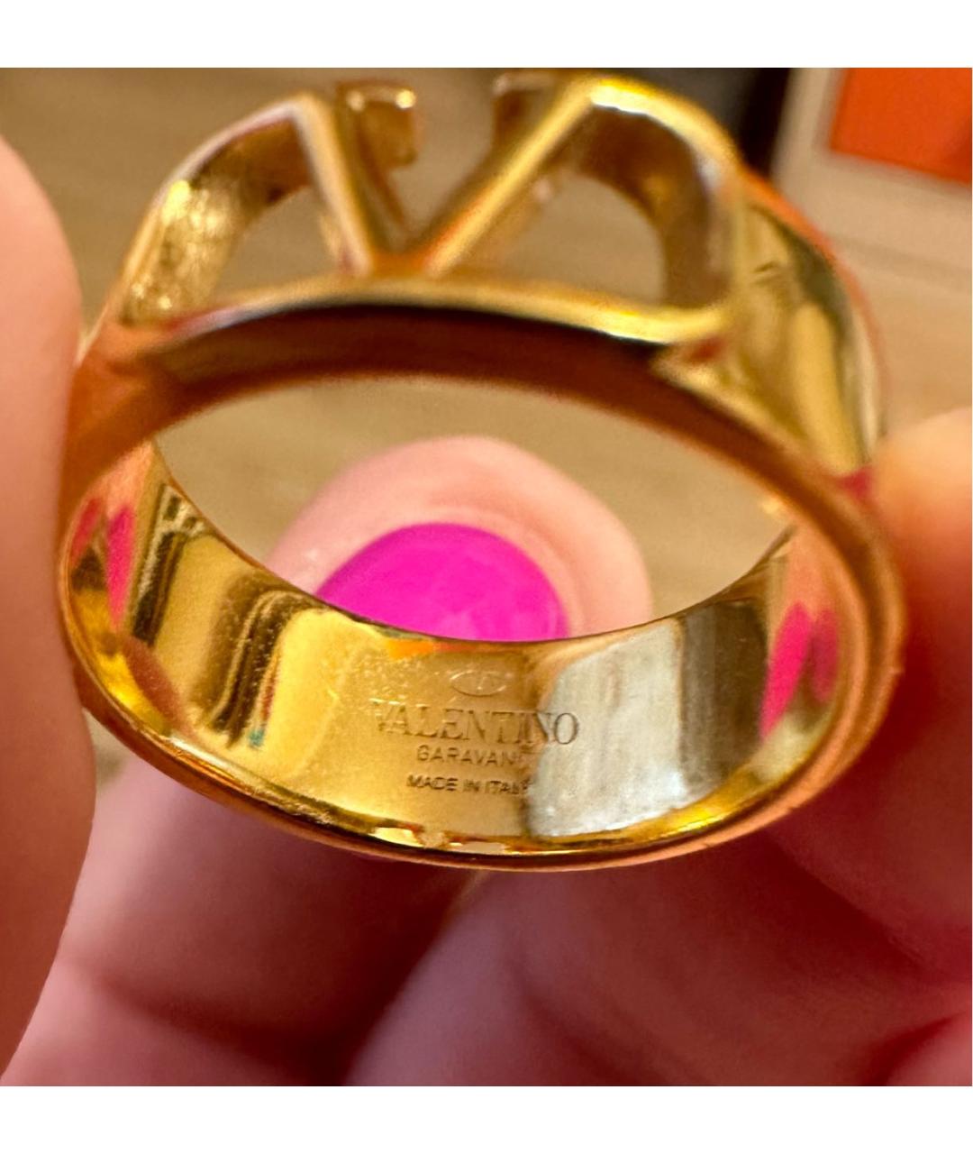 VALENTINO Золотое металлическое кольцо, фото 2