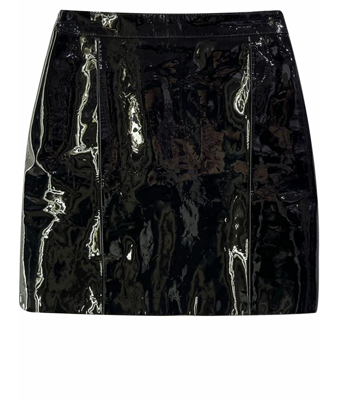 MANOKHI Черная кожаная юбка мини, фото 1