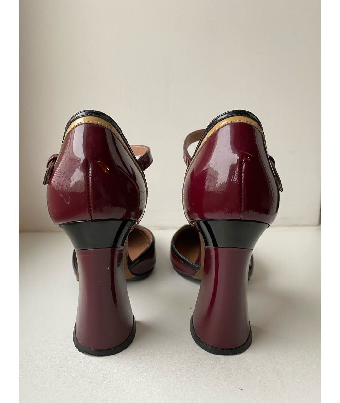 MARNI Бордовые туфли из лакированной кожи, фото 4